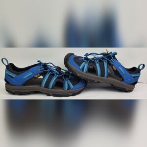 TeVa Big Kids Unisex Blue Manatee Water Sandals Hiking Camping - Size 4 - EUC